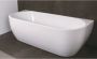 Luca Sanitair Primo back to wall rond ligbad inclusief afvoerset chroom 180 x 80 x 58 cm glanzend wit - Thumbnail 1