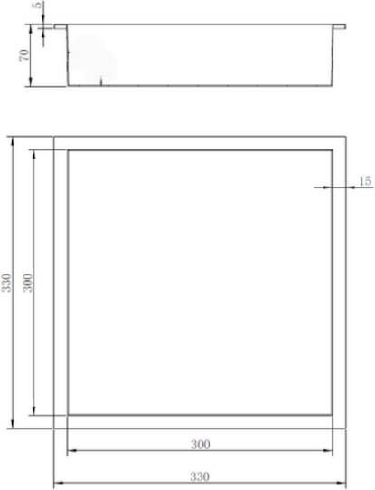 Luca Sanitair Inbouwnis 30x30x6 5 cm RVS Geborsteld Nikkel