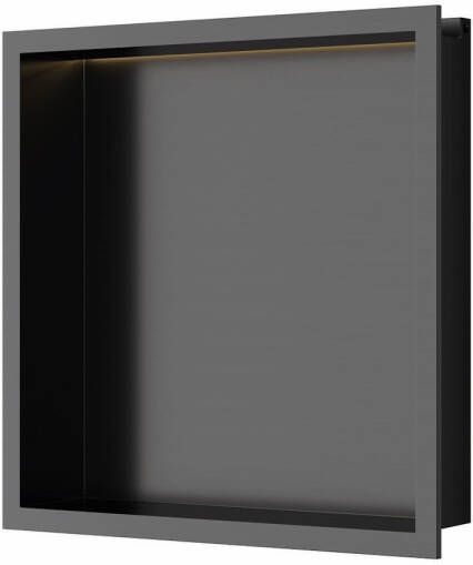 Luca sanitair Inbouwnis 30x30x6 5cm RVS Gunmetal PVD + LED verlichting