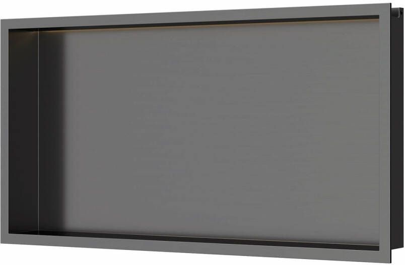 Luca Sanitair Inbouwnis 60x30x6 5 cm RVS Gunmetal PVD+ LED verlichting