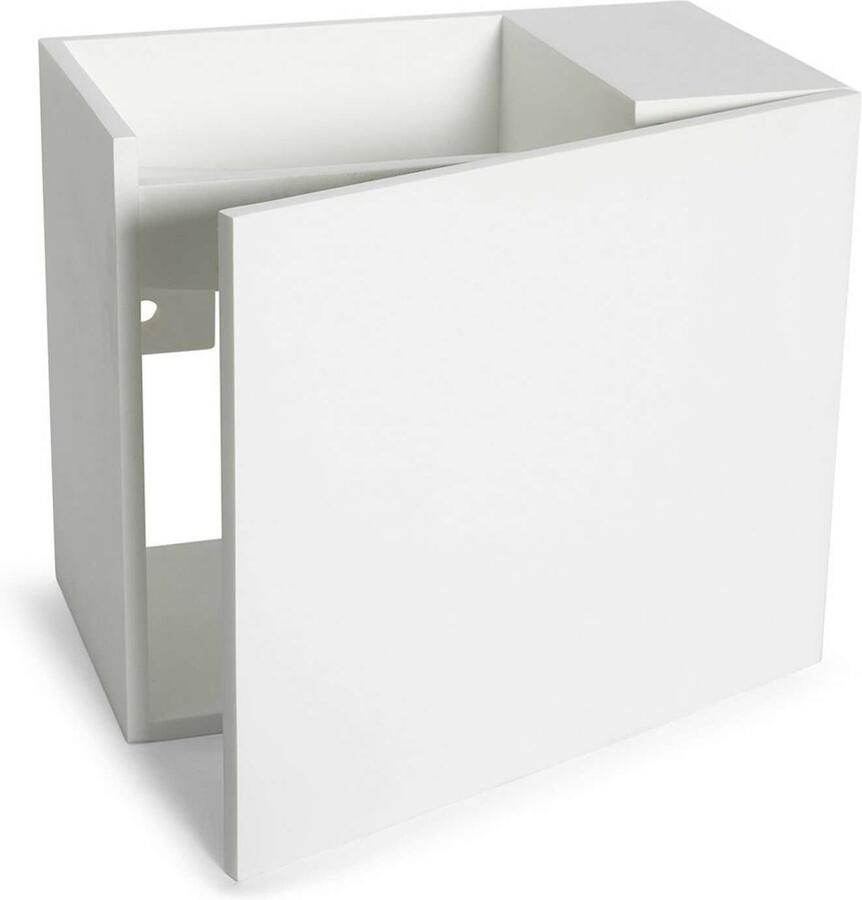 Luca Sanitair Fonteinmeubel 38x22x32cm Zonder Kraangat Links Softclose Van Mineral Stone Glans Wit