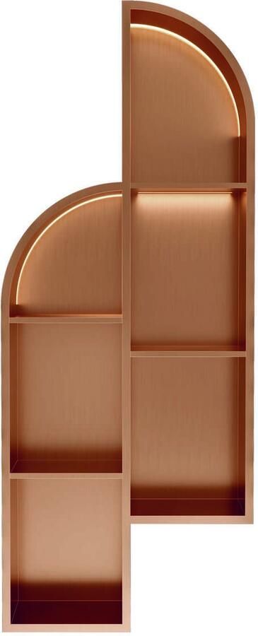 Luca Sanitair Inbouwnis Nissen 115x46x12cm Met LED Verlichting 3000K RVS Geborsteld Koper PVD