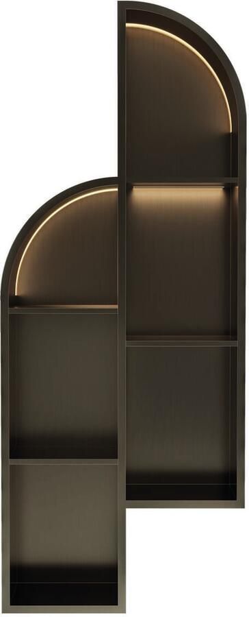 Luca Sanitair Inbouwnis Nissen 115x46x12cm Met LED Verlichting 3000K RVS Tuscany