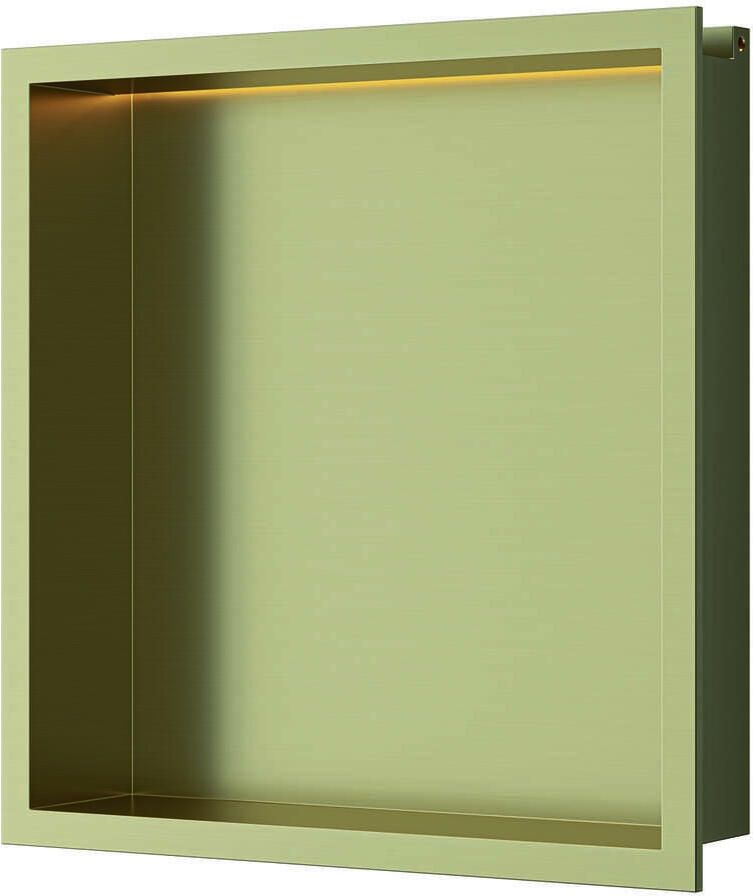 Brauer Brushed Edition thermostatische inbouw badkraan met drukknoppen SET 04 met badvulcombinatie en 3-standen handdouche en doucheslang en wandaansluitbocht RVS geborsteld PVD