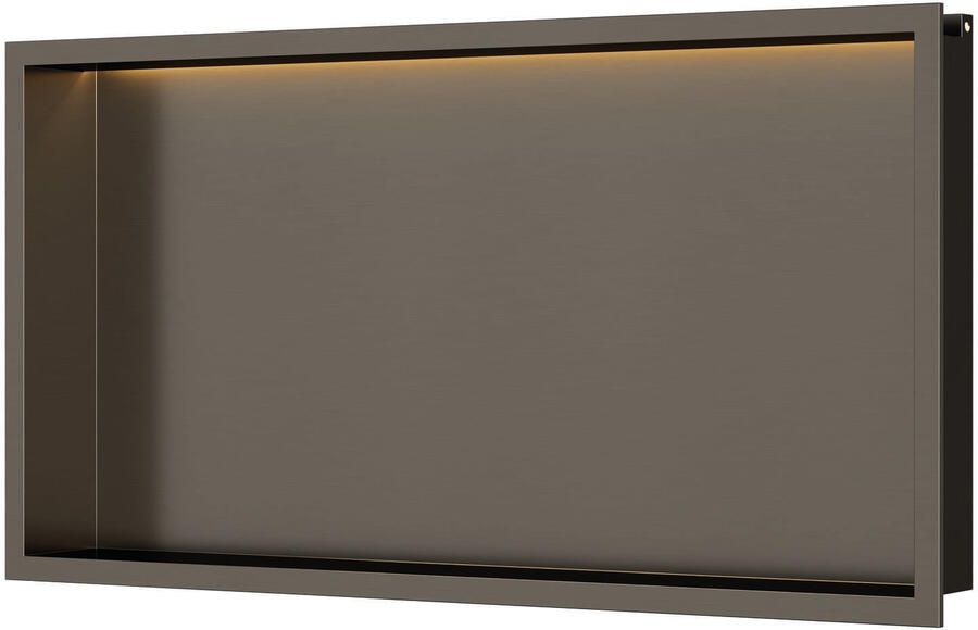 Luca Sanitair Inbouwnis Nissen 60x30x6 5cm Met LED Verlichting 3000K RVS Tuscany