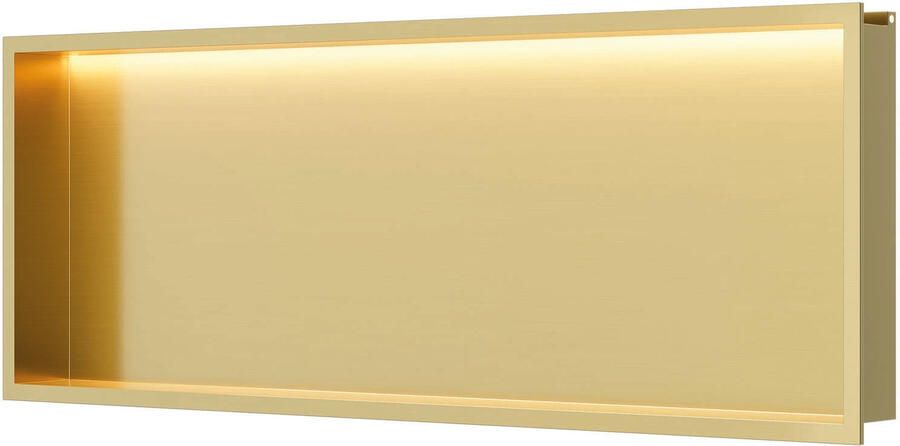 Brauer Gold Carving Badkraan Inbouw douchegarnituur 20cm uitloop met inbouwdeel 3 carving knoppen handdouche rond 3 standen PVD geborsteld goud 5-GG-094