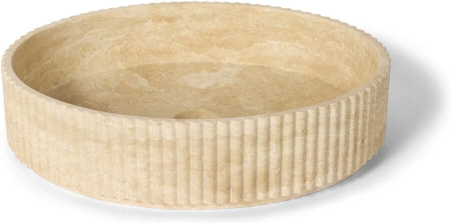Luca Sanitair Opzetwastafel Luca Stone 50x38x12.5cm Natuursteen Travertin