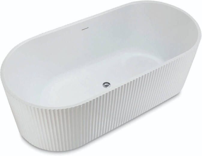 Luca sanitair Vrijstaand Bad Primo Acryl 170x80x58 cm Incl. Afvoerset Glans Wit met Ribbel