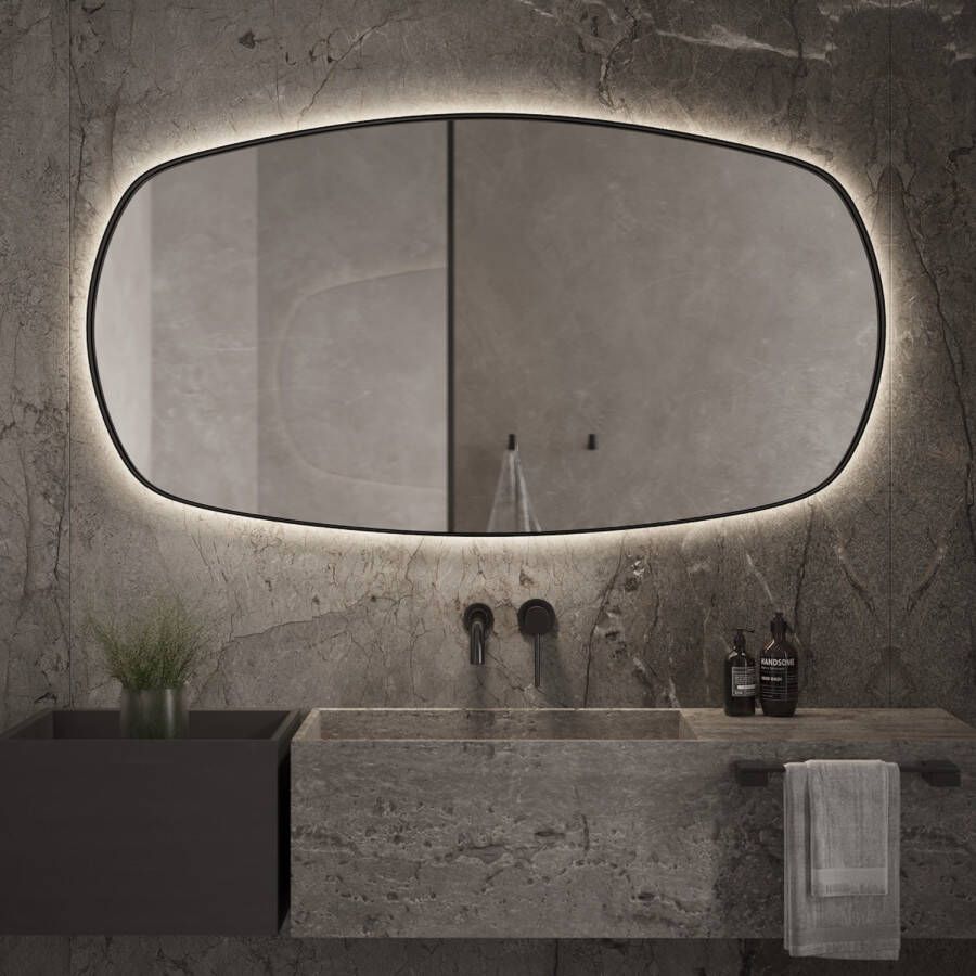 Martens & Meijer Spiegel Lissabon 100x70 Cm Met Indirecte Verlichting En Spiegelverwarming Messing