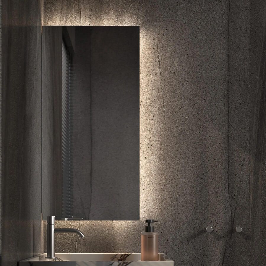 Martens & Meijer Toiletspiegel Dublin 40x90 cm met Indirecte Verlichting 3-Zijde Beide Kanten te Bevestigen