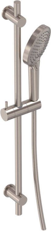 MAY Glijstangset Met 3-Standen Handdouche Doucheslang en Glijstang 70 cm Geborsteld Nickel PVD