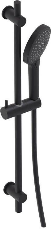 MAY Glijstangset Met 3-Standen Handdouche Doucheslang en Glijstang 70 cm Mat Zwart PED