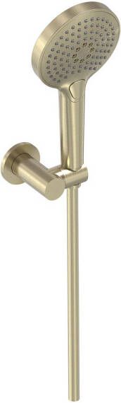 MAY Handdoucheset 3-Standen Handdouche Verstelbare Wandsteun en Smooth Doucheslang 125 cm Geborsteld Mat Goud PVD