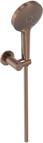 MAY Handdoucheset 3-Standen Handdouche Verstelbare Wandsteun en Smooth Doucheslang 125 cm Geborsteld Mat Koper PVD