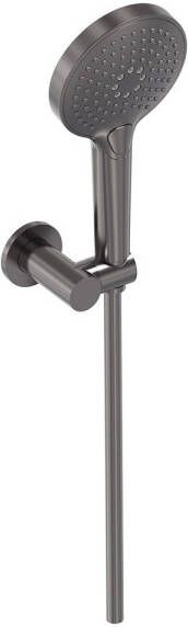 MAY Handdoucheset 3-Standen Handdouche Verstelbare Wandsteun en Smooth Doucheslang 125 cm Geborsteld Carbon Black PVD