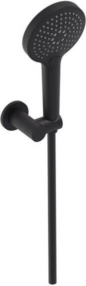 MAY Handdoucheset 3-Standen Handdouche Verstelbare Wandsteun en Smooth Doucheslang 125 cm Mat Zwart PED