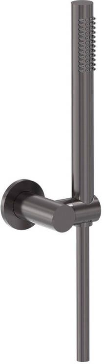 MAY Handdoucheset Staaf Handdouche Verstelbare Wandsteun en Smooth Doucheslang 125 cm Geborsteld Carbon Black PVD