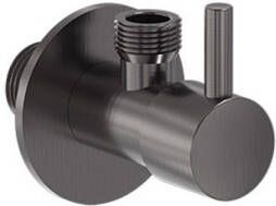 MAY Hoekstopkraan G1 2" x G3 8" Geborsteld Carbon Black PVD