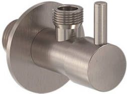 MAY Hoekstopkraan G1 2" x G3 8" Geborsteld Nickel PVD