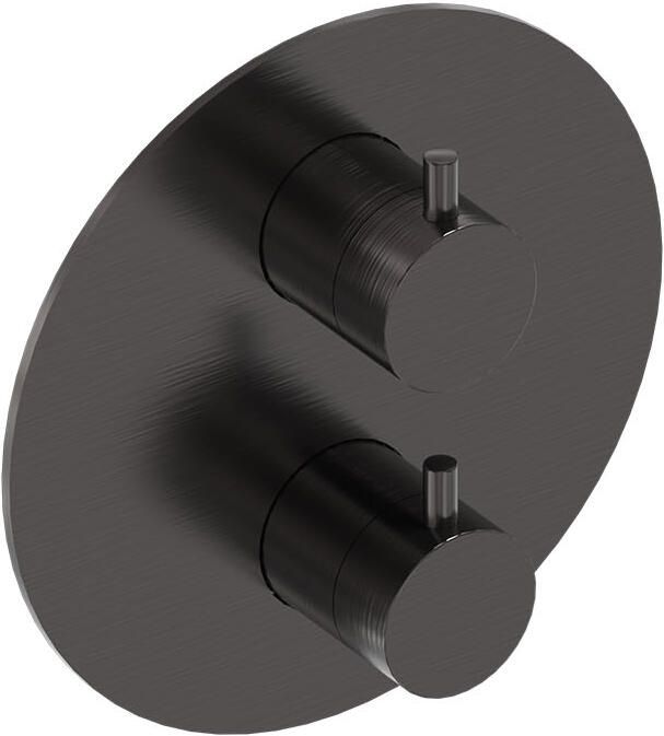 MAY Afbouwdeel Therm. Met 2-Weg Stop-Omstel Geborsteld Carbon Black Pvd