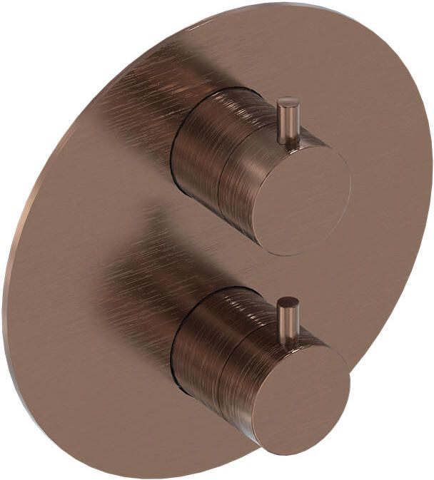 MAY Afbouwdeel Therm. Met 2-Weg Stop-Omstel Geborsteld Mat Koper Pvd