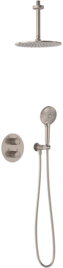 MAY Thermostatische Inbouwdoucheset Plafond Inbouw Geborsteld Nickel Pvd