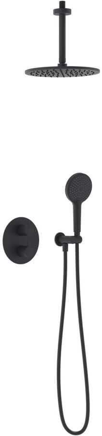 MAY Thermostatische Inbouwdoucheset Plafond Inbouw Mat Zwart Ped