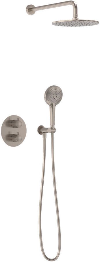 MAY Thermostatische Inbouwdoucheset Wandarm Inbouw Geborsteld Nickel Pvd