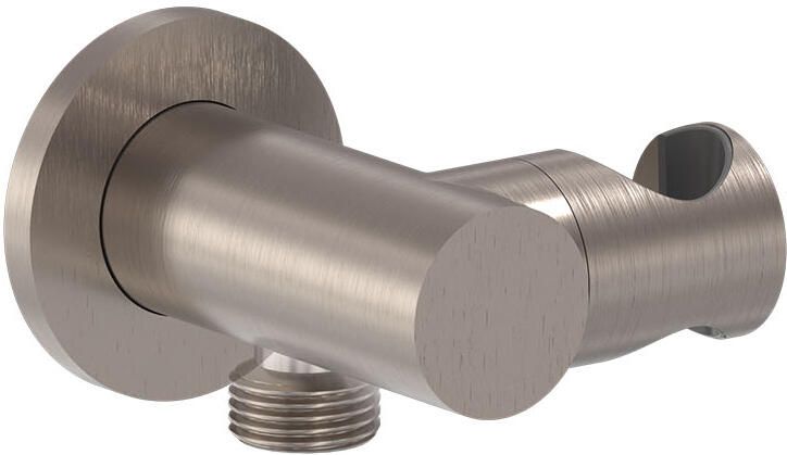 MAY Verstelbare Wandsteun + Geint. Uitlaat Geborsteld Nickel Pvd