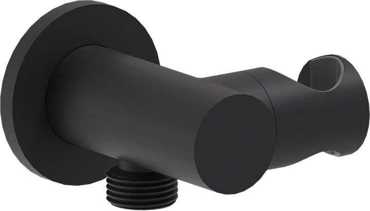 MAY Verstelbare Wandsteun + Geint. Uitlaat Mat Zwart Ped