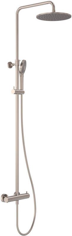 MAY Algemeen Regendoucheset opbouw met thermostaat incl. 3-standen handdouche en hoofddouche Ø 25cm Geborsteld nickel PVD 6801103