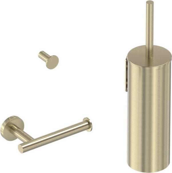 MAY Toiletaccessoire Set 3-in-1 Geborsteld Mat Goud PVD