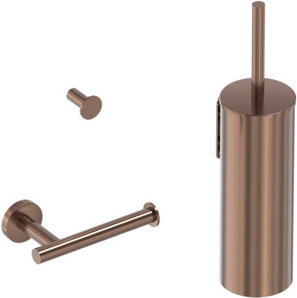 MAY Toiletaccessoire Set 3-in-1 Geborsteld Mat Koper PVD