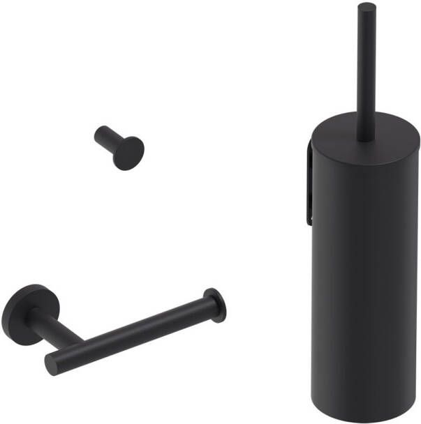 MAY Toiletaccessoire Set 3-in-1 Mat Zwart PED