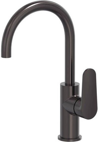 MAY Wastafelmengkraan Forma Opbouw met Draaibare Uitloop Geborsteld Carbon Black PVD