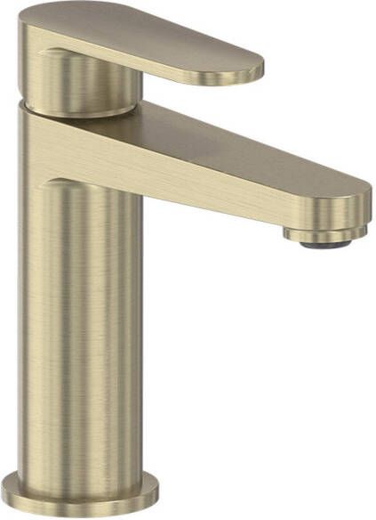 MAY Forma Eenhendel wastafelmengkraan opbouw model S Geborsteld mat goud PVD 6800004