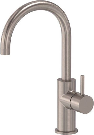 MAY Wastafelmengkraan Stilo Opbouw met Draaibare Uitloop Geborsteld Nickel PVD