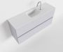 Mondiaz ADA Toiletmeubel 100x30x50cm met 1 kraangaten 2 lades cale mat Wastafel Lex midden Solid Surface Wit FK75341958 - Thumbnail 1