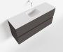 Mondiaz ADA Toiletmeubel 100x30x50cm met 0 kraangaten 2 lades dark grey mat Wastafel Lex midden Solid Surface Wit FK75341785 - Thumbnail 1