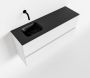 Mondiaz ADA Toiletmeubel 100x30x50cm met 0 kraangaten 2 lades talc mat Wastafel Lex links Solid Surface Zwart FK75342077 - Thumbnail 1