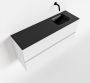 Mondiaz ADA Toiletmeubel 100x30x50cm met 0 kraangaten 2 lades talc mat Wastafel Lex rechts Solid Surface Zwart FK75342079 - Thumbnail 1