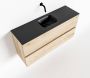 Mondiaz ADA Toiletmeubel 100x30x50cm met 0 kraangaten 2 lades washed oak mat Wastafel Lex midden Solid Surface Zwart FK75342336 - Thumbnail 1