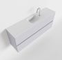 Mondiaz ADA Toiletmeubel 120x30x50cm met 1 kraangaten 2 lades cale mat Wastafel Lex midden Solid Surface Wit FK75341964 - Thumbnail 1