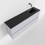 Mondiaz ADA Toiletmeubel 120x30x50cm met 0 kraangaten 2 lades cale mat Wastafel Lex rechts Solid Surface Zwart FK75342317 - Thumbnail 1