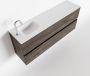 Mondiaz ADA Toiletmeubel 120x30x50cm met 1 kraangaten 2 lades dark brown mat Wastafel Lex links Solid Surface Wit FK75342024 - Thumbnail 1