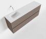 Mondiaz ADA Toiletmeubel 120x30x50cm met 0 kraangaten 2 lades smoke mat Wastafel Lex links Solid Surface Wit FK75341822 - Thumbnail 1