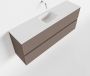 Mondiaz ADA Toiletmeubel 120x30x50cm met 0 kraangaten 2 lades smoke mat Wastafel Lex midden Solid Surface Wit FK75341820 - Thumbnail 1