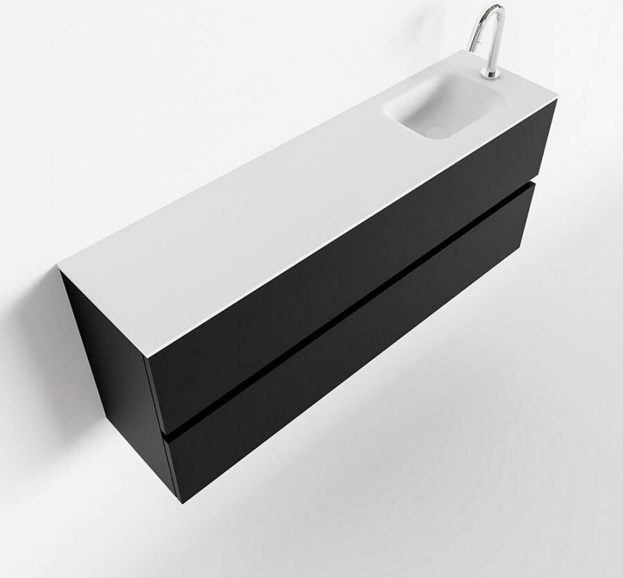 Mondiaz ADA Toiletmeubel 120x30x50cm met 1 kraangaten 2 lades urban mat Wastafel Lex rechts Solid Surface Wit FK75341765