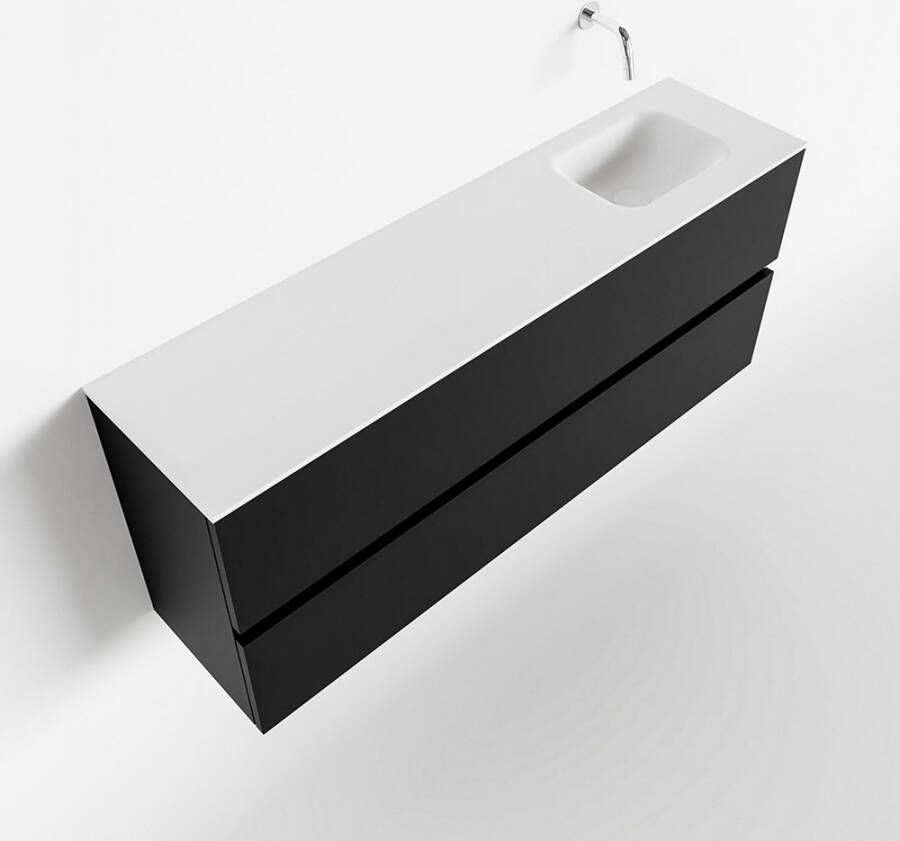 Mondiaz ADA Toiletmeubel 120x30x50cm met 0 kraangaten 2 lades urban mat Wastafel Lex rechts Solid Surface Wit FK75341766