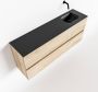 Mondiaz ADA Toiletmeubel 120x30x50cm met 0 kraangaten 2 lades washed oak mat Wastafel Lex rechts Solid Surface Zwart FK75342346 - Thumbnail 1